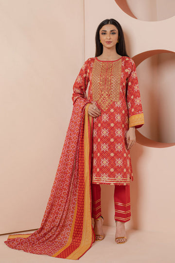 Bonanza Satrangi Red Lawn Suit Ssk223p49 Eid Pret 2022 Online Shopping